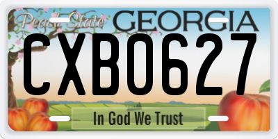 GA license plate CXB0627