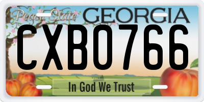 GA license plate CXB0766
