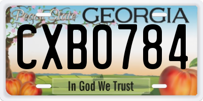 GA license plate CXB0784