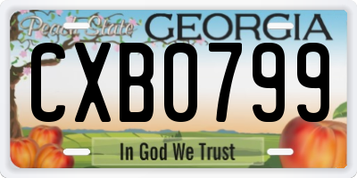GA license plate CXB0799