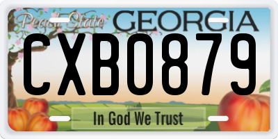 GA license plate CXB0879