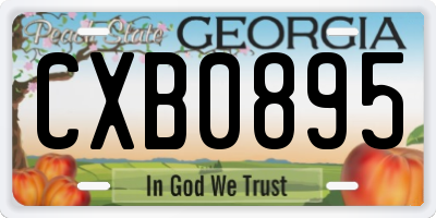 GA license plate CXB0895