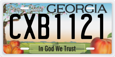 GA license plate CXB1121