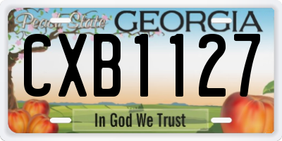 GA license plate CXB1127