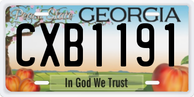 GA license plate CXB1191