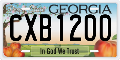 GA license plate CXB1200
