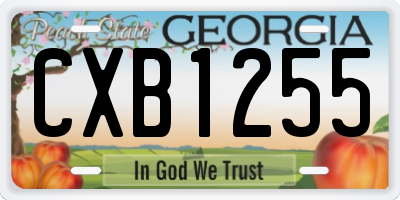 GA license plate CXB1255