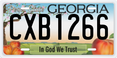 GA license plate CXB1266