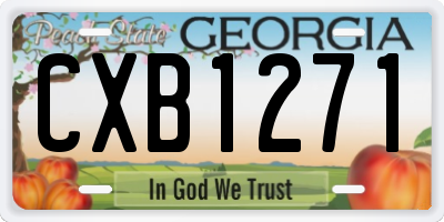 GA license plate CXB1271