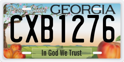 GA license plate CXB1276