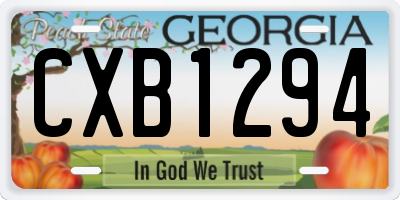GA license plate CXB1294