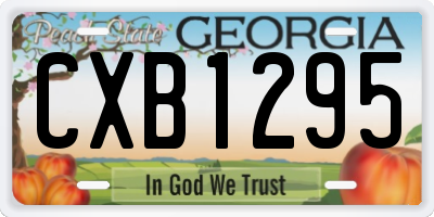 GA license plate CXB1295