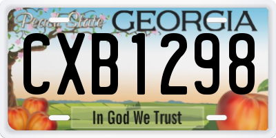 GA license plate CXB1298