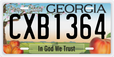 GA license plate CXB1364