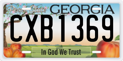 GA license plate CXB1369
