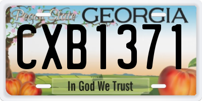 GA license plate CXB1371