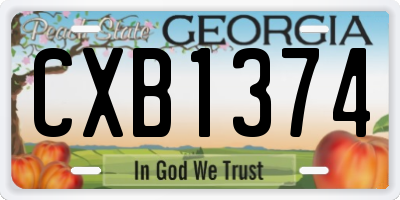 GA license plate CXB1374