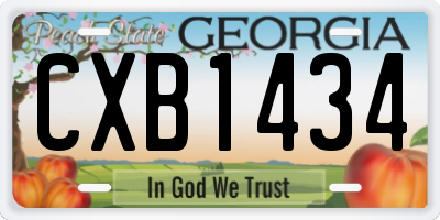 GA license plate CXB1434
