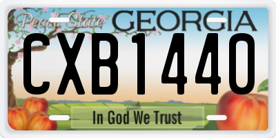 GA license plate CXB1440