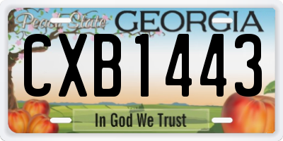 GA license plate CXB1443