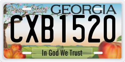 GA license plate CXB1520