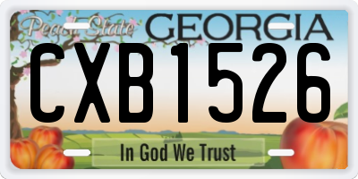 GA license plate CXB1526