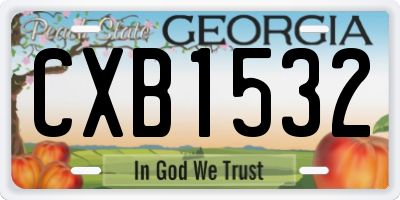 GA license plate CXB1532