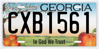GA license plate CXB1561