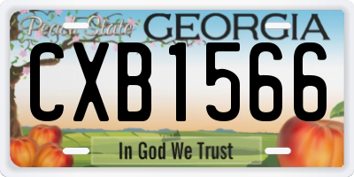 GA license plate CXB1566