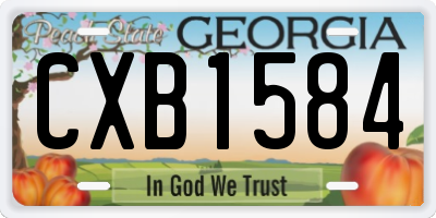 GA license plate CXB1584