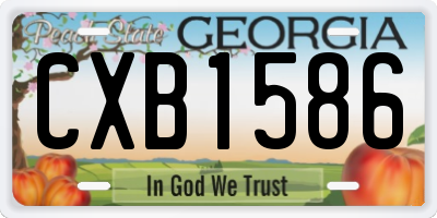 GA license plate CXB1586