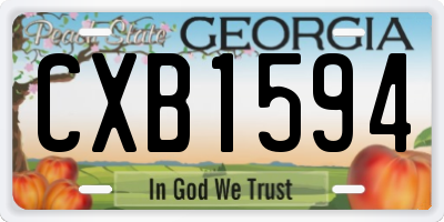GA license plate CXB1594