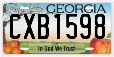 GA license plate CXB1598