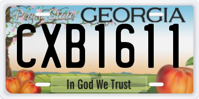 GA license plate CXB1611