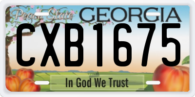 GA license plate CXB1675