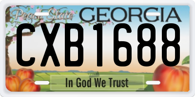 GA license plate CXB1688