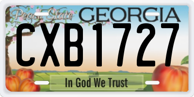 GA license plate CXB1727