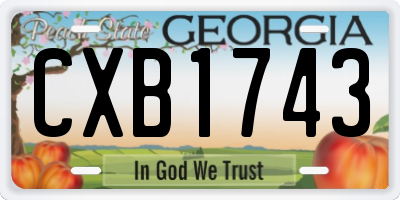 GA license plate CXB1743
