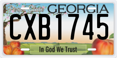 GA license plate CXB1745
