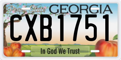 GA license plate CXB1751
