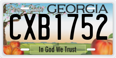 GA license plate CXB1752