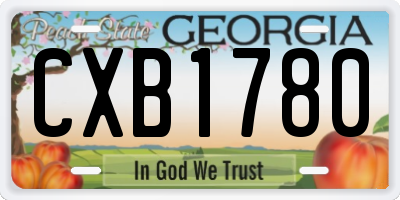 GA license plate CXB1780