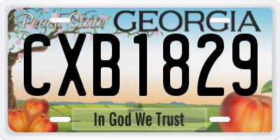 GA license plate CXB1829