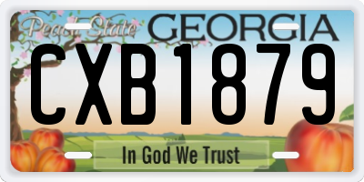 GA license plate CXB1879