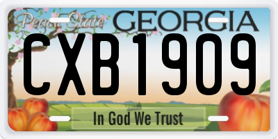 GA license plate CXB1909
