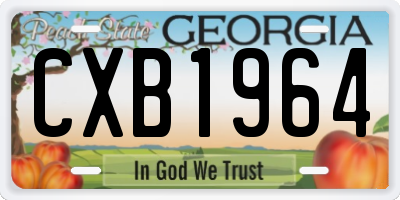 GA license plate CXB1964