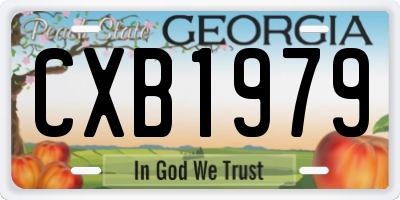 GA license plate CXB1979