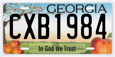 GA license plate CXB1984