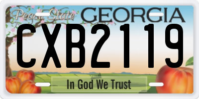 GA license plate CXB2119