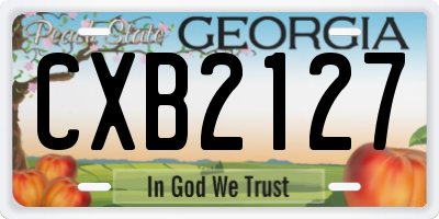 GA license plate CXB2127